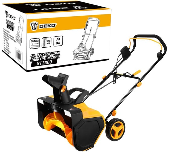 Снегоуборщик электрический DEKO ST3300, 58см, 3300 Вт, 2 фары 084-4447 1