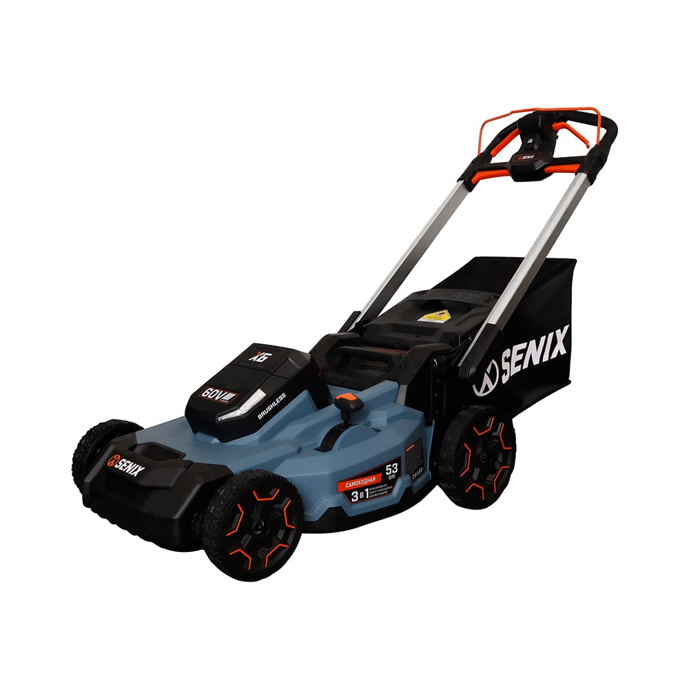 Газонокосилка аккумуляторная самоходная SENIX X6 60V, 53см, без акб и ...