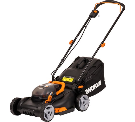 Аккумуляторная газонокосилка WORX 2х20В, 2 АКБ 4 А*ч, двойное ЗУ WG743E