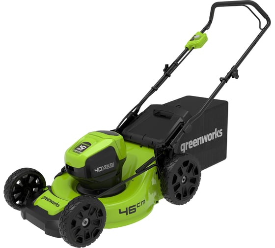 Бесщеточная аккумуляторная газонокосилка Greenworks GD40LM46HP 40 В, с 1 АКБ 6 А*ч и ЗУ 2514407UF 1