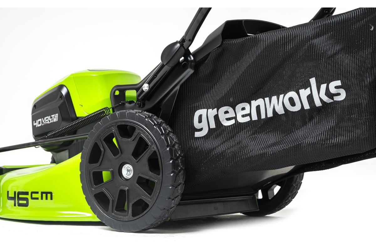 Бесщеточная аккумуляторная газонокосилка Greenworks GD40LM46HP 40 В ...