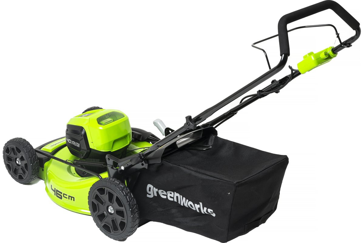 Бесщеточная аккумуляторная газонокосилка Greenworks GD40LM46HP 40 В ...
