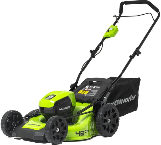 Бесщеточная аккумуляторная газонокосилка Greenworks GD40LM46HP 40 В 2514407