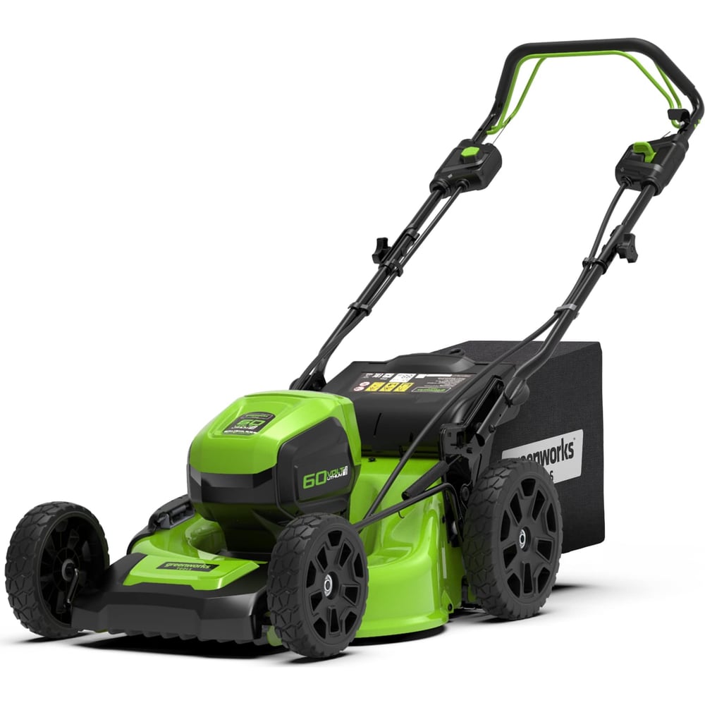 Бесщеточная самоходная аккумуляторная газонокосилка Greenworks ...