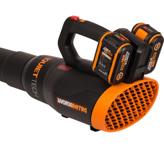 Воздуходувка аккумуляторная бесщеточная WORX 40В, 4 Ач х2, двойное ЗУ 2x1A WG581E