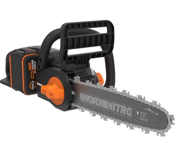 Пила аккумуляторная бесщеточная WORX 20В, 30см, 4 Ач х1, ЗУ 2А, коробка WG350E