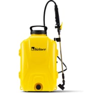 Опрыскиватель аккумуляторный Kolner 12В, объем 12л, KSC 12-12L-02, производительность 3,1 л/мин, давление 4 атм аккумулятор SLA 8,0Ач, ЗУ, распылитель, насадка 3шт, ремень 8060700206