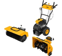 Гибридная снегоуборочная машина с функцией подметания Denzel SWB-800, ручной старт, 2 насадки 97662