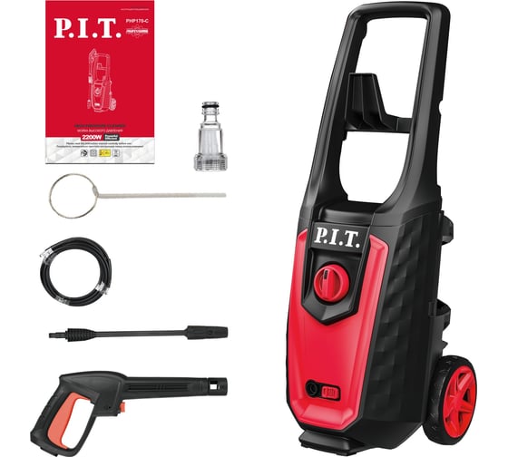 Мойка высокого давления электрическая P.I.T. 2200Вт, 170бар, 450л/час, колеса, бачок д/пены PHP170-C