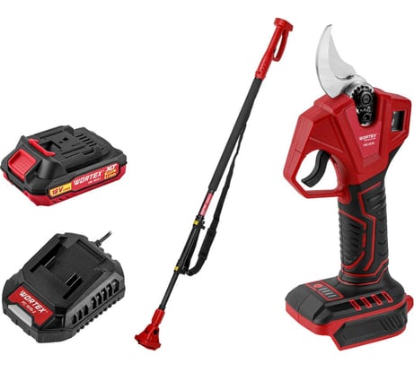 Аккумуляторный секатор WORTEX CBS 2030 ALL1 SET + телескопическая штанга 1329775