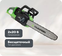 Цепная пила аккумуляторная TRUEGREEN 2х20 В, 0.375", без аккумулятора и ЗУ TG8J173