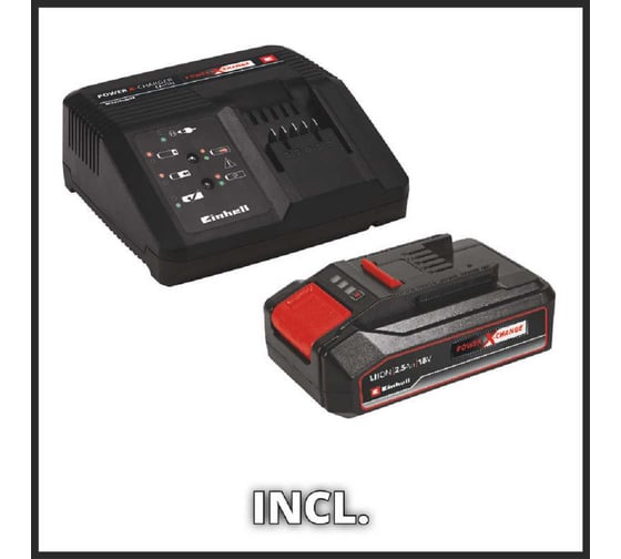 Кусторез аккумуляторный Einhell PXC GE-CH 1855/1 Li, 18В, 18 мм, 55 см, поворотная рукоятка , 1x2,5Ач+ЗУ 3А 3410506