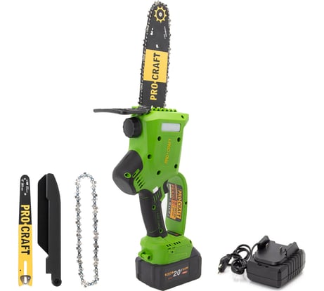 Комплект Пила цепная Procraft PKA20 + акб 4Ач BAT20/4 Li + ЗУ ZAR20/1 + 2 шины PKA20_set