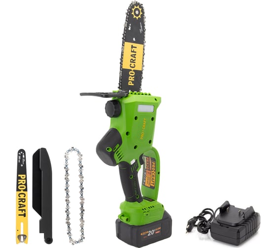 Комплект Пила цепная Procraft PKA20 + акб 4Ач BAT20/4 Li + ЗУ ZAR20/1 + 2 шины PKA20_set