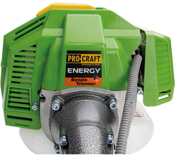 Коса бензиновая двухтактная PROCRAFT 56 см3, 3,5 л.с. леска+2 диска+нож, неразборный вал Т4500
