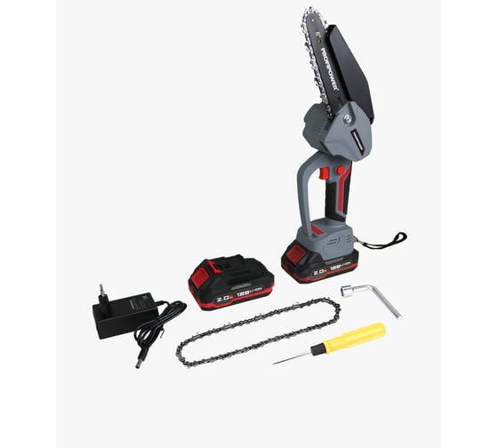 Аккумуляторная бесщеточная цепная пила Profipower MKGST-18V (Li-ion-2шт, 2.0Ач, 0-4500 об/мин, З/У, коробка) E0097
