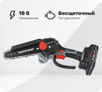 Аккумуляторная бесщеточная цепная пила Profipower MKGSH-18V (Li-ion-2 шт, 2.0Ач, 20 см, 8", 0-4500 об/мин, З/У, коробка) E0216