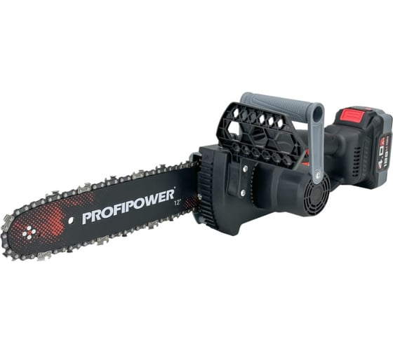 Аккумуляторная цепная бесщеточная пила Profipower MKDUC-18V (Li-ion-1 шт, 4.0 Ач, шина 12", 0-4500об/мин, цепь, З/У, в коробке) E0114