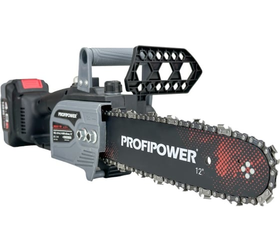 Аккумуляторная цепная бесщеточная пила Profipower MKDUC-18V (Li-ion-1 шт, 4.0 Ач, шина 12", 0-4500об/мин, цепь, З/У, в коробке) E0114
