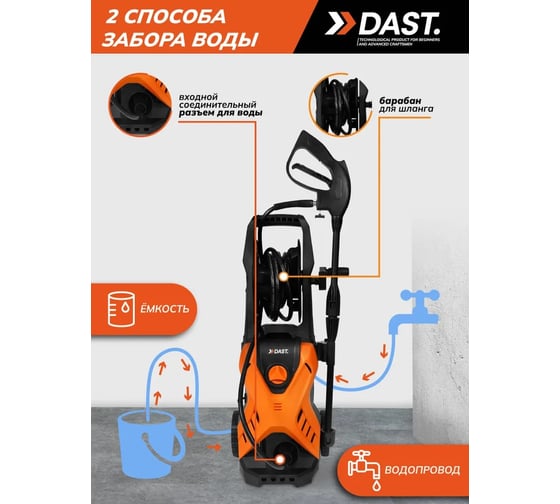 Мойка высокого давления DAST 2000 W сетевая DMVD-2000S