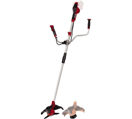 Коса аккумуляторная Einhell PXC AGILLO 36/255, 2x18В,BL, нож+леска, велосипедная рукоятка + 2 аккумулятора 5.2 Ач + ЗУ 2x3А 3411320SET