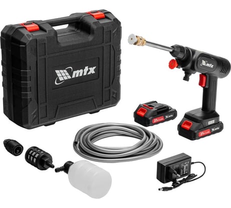 Моечная машина высокого давления аккумуляторная MTX А-21-02, 40 бар, 4 л/мин, Li-ion 21 В, 2 акк. 58211