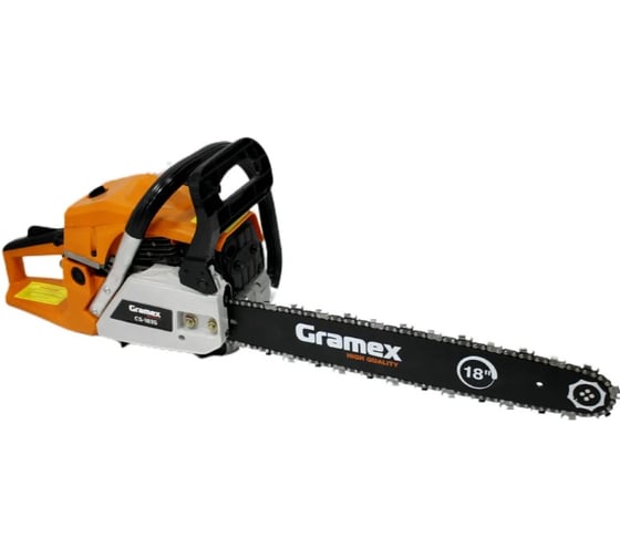 Пила бензиновая цепная Gramex CS-1835 2,5 кВт, 3,5 л.с, шины 18 дюймов/45 cм 0,325 дюйма, 1,3 мм-72 зв 1/2 29647