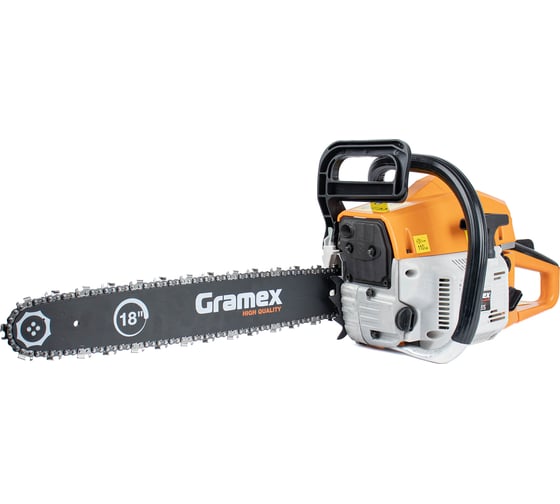 Пила бензиновая цепная Gramex CS-1835 2,5 кВт, 3,5 л.с, шины 18 дюймов/45 cм 0,325 дюйма, 1,3 мм-72 зв 1/2 29647 1