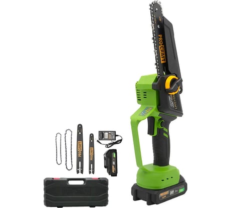 Пила цепная аккумуляторная PROCRAFT 20В, 6''+8'', 4600 об/мин, АКБ 2Ач+ЗУ+2, Шина+2 Цепи, Кейс, PKA46 2/2