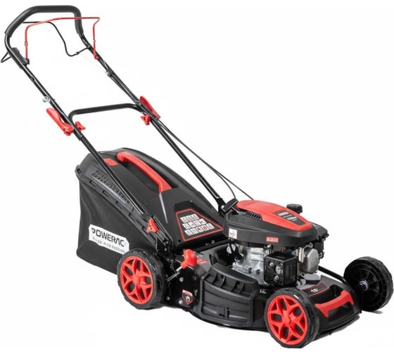 Бензиновая самоходная газонокосилка с травосборником 50 л, 150 см³, 3,5 л.с. POWERAC PM46S-C-D150