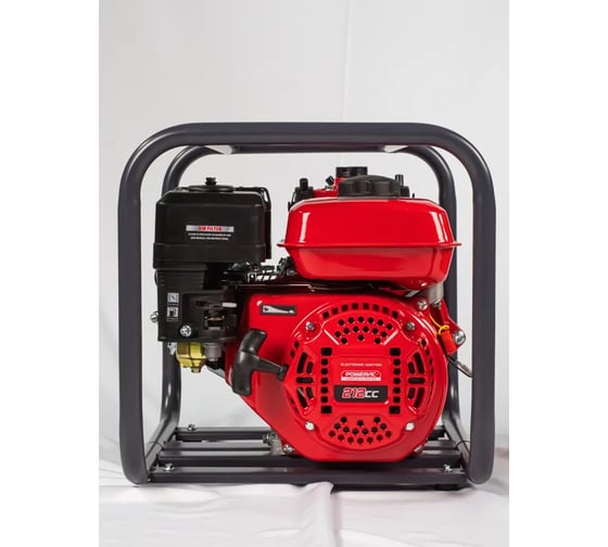 Мотопомпа бензиновая, поверхностный насос Powerac 50/50-40-40 мм, 7 л.с, 300 л/мин, PRWP20H2