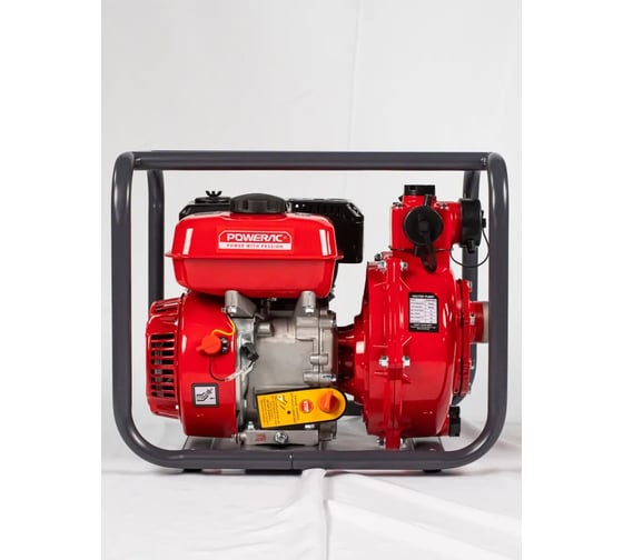 Мотопомпа бензиновая, поверхностный насос Powerac 50/50-40-40 мм, 7 л.с, 300 л/мин, PRWP20H2