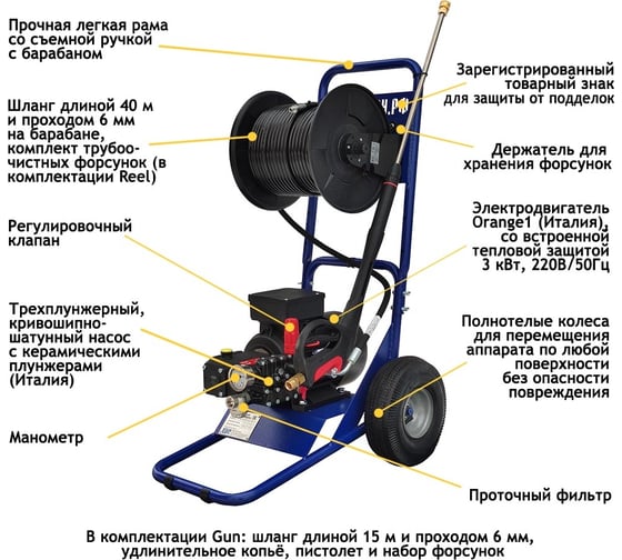 Мойка высокого давления Посейдон E3-180-9-AR-Gun
