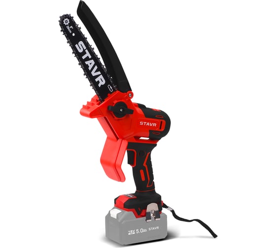 Пила цепная аккумуляторная Ставр 18V UNI-M, BL, шина 20 см (8”), Stavr SCS 18BL-20, цепь 1/4, 1.1 мм, 42 зв, 7 м/с, продольный мотор, авто-смазка, без акб и зу, 9060100046
