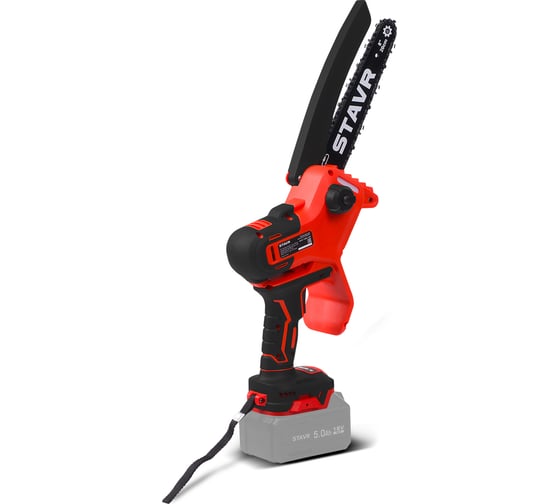 Пила цепная аккумуляторная Ставр 18V UNI-M, BL, шина 20 см (8”), Stavr SCS 18BL-20, цепь 1/4, 1.1 мм, 42 зв, 7 м/с, продольный мотор, авто-смазка, без акб и зу, 9060100046