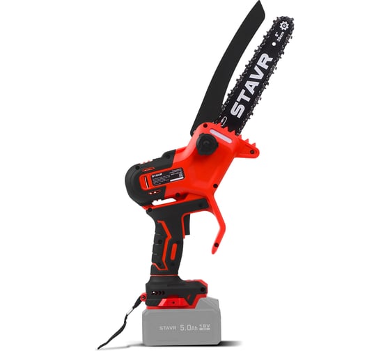 Пила цепная аккумуляторная Ставр 18V UNI-M, BL, шина 20 см (8”), Stavr SCS 18BL-20, цепь 1/4, 1.1 мм, 42 зв, 7 м/с, продольный мотор, авто-смазка, без акб и зу, 9060100046