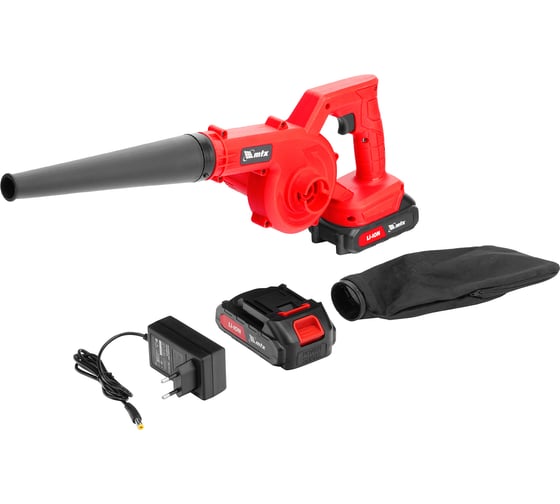 Воздуходувка-пылесос аккумуляторная портативная MTX LB-185, 35 м/с, 170 м3/ч, Li-Ion, 20 В 59620