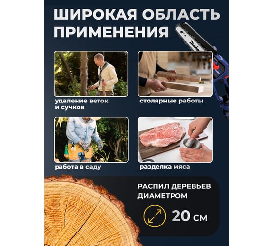 Аккумуляторная бесщеточная цепная пила MABAR модель S8-1.5AH