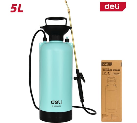 Опрыскиватель садовый Deli 8 л, помповый DL581108-E1 регулируемый разбрызгиватель 195802