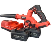 Воздуходувка ручная аккумуляторная DEVON 2 АКБ 4 Ач, З/У, 4712-LI-20E-SET