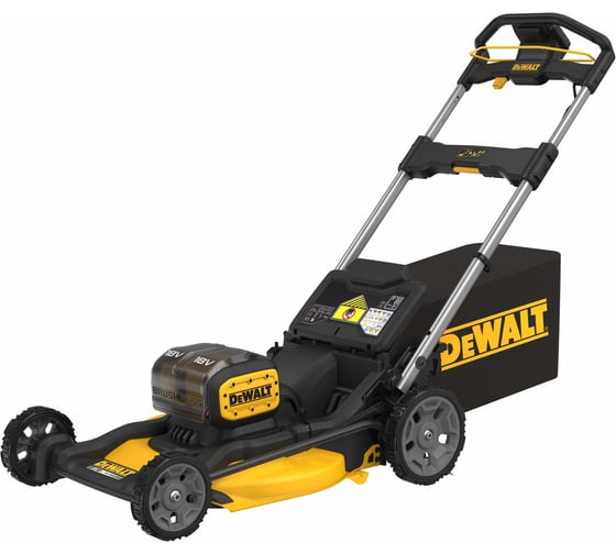 Аккумуляторная газонокосилка DEWALT DCMWP134W2, 2x18 В, 2800 об/мин, 67 л, с 2 АКБ 8 Ач и ЗУ () DCMWP134W2-QW