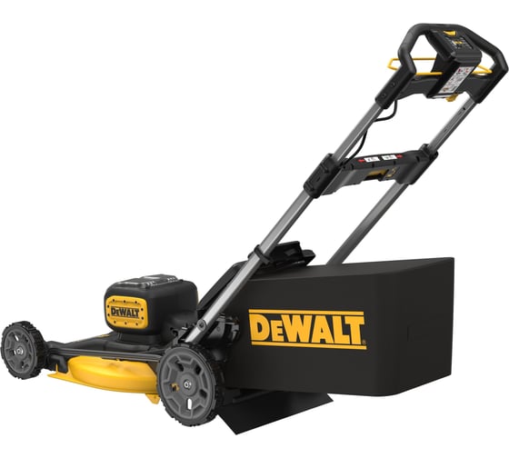 Аккумуляторная газонокосилка DEWALT DCMWP134W2, 2x18 В, 2800 об/мин, 67 л, с 2 АКБ 8 Ач и ЗУ () DCMWP134W2-QW