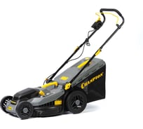 Электрическая газонокосилка CHAMPION (1,8 кВт пласт.+ткань травосб. 52л ширина 430мм 30-75мм, 12,9кг) EM4318