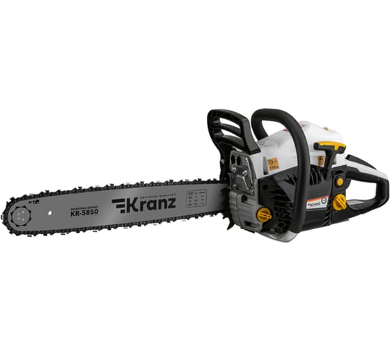 Пила цепная бензиновая KRANZ KR-5850, шина 50см, 4,1 л.с, шаг 0,325, 76 звеньев KR-16-1183 1