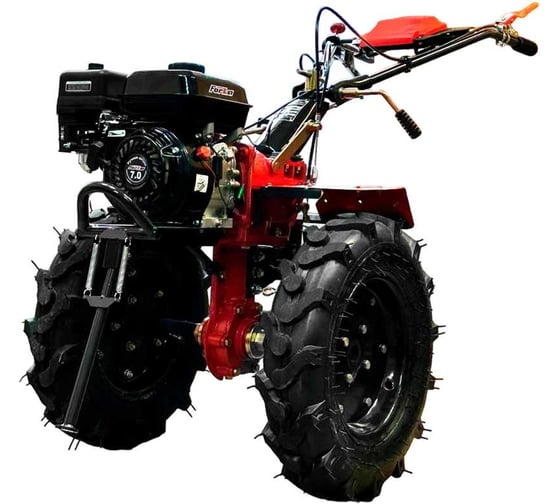 Мотоблок бензиновый FORZA МБ9 1702 17 л.с., ВОМ 18 мм, 3 вперед 1 назад, руль: поворотный, вал: S32, колеса ЭКСТРИМ: 19x7х8, фрезы: 4 группы 32 ножа FORZAМБ91702 ЭКСТРИМ 1