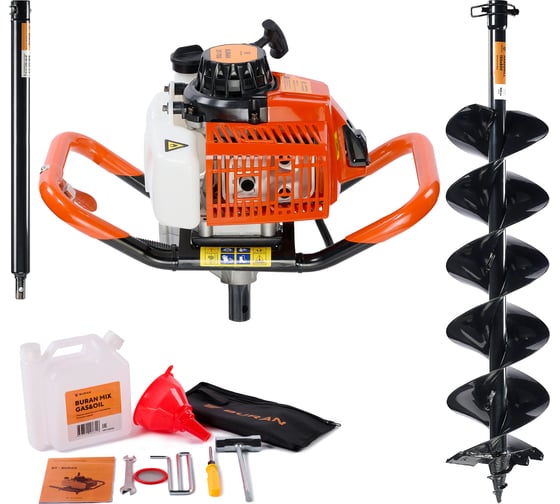 Специальный комплект мотобур HARDDRILL DT-700 со шнеком 150х800 и удлинителем PLUS-500 BURAN S00152 1