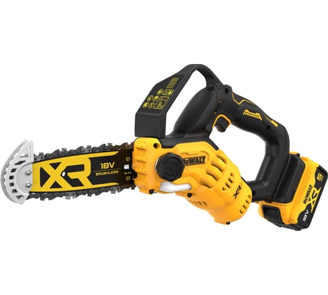 Аккумуляторная цепная пила DEWALT DCMPS520P1, 18 В, 20 см, 8.6 м/с, с АКБ 5 Ач и ЗУ DCMPS520P1-QW
