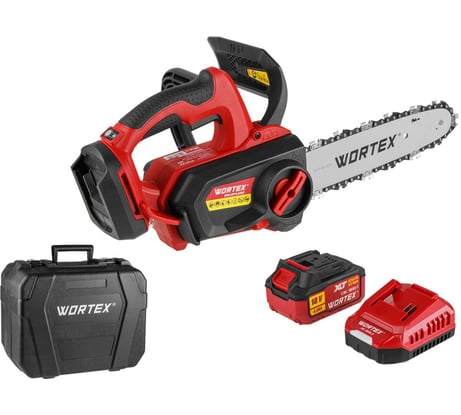 Аккумуляторная цепная пила WORTEX CEC 2518-3 в чем. ALL1 XLT SET бесщеточная, 18 В, 25.4 см 2325004