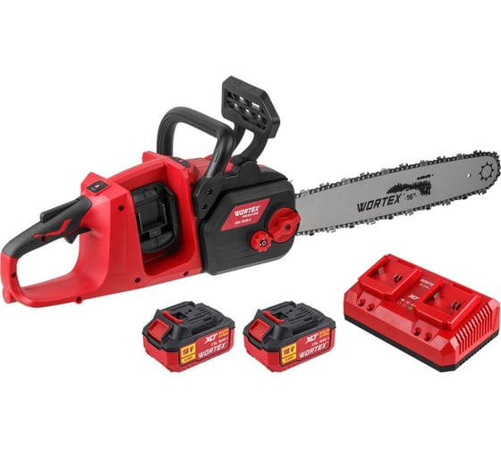 Аккуммуляторная пила цепная WORTEX CEC 3536-2 шина 40 см (16), 3/8 LP, 1.3 мм ALL1 XLT SET БЕСЩЁТ, 18В+18В 2333076 1