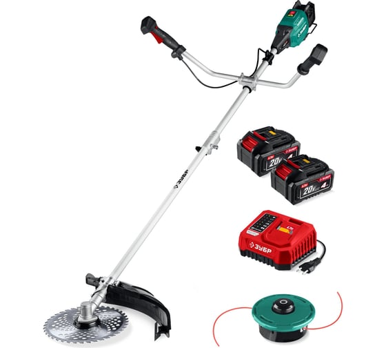 Триммер-коса аккумуляторный бесщеточный ЗУБР 40 В (2×20 В), 430 мм, 2 АКБ LMS 4 А·ч ТАБ-4043-42 1